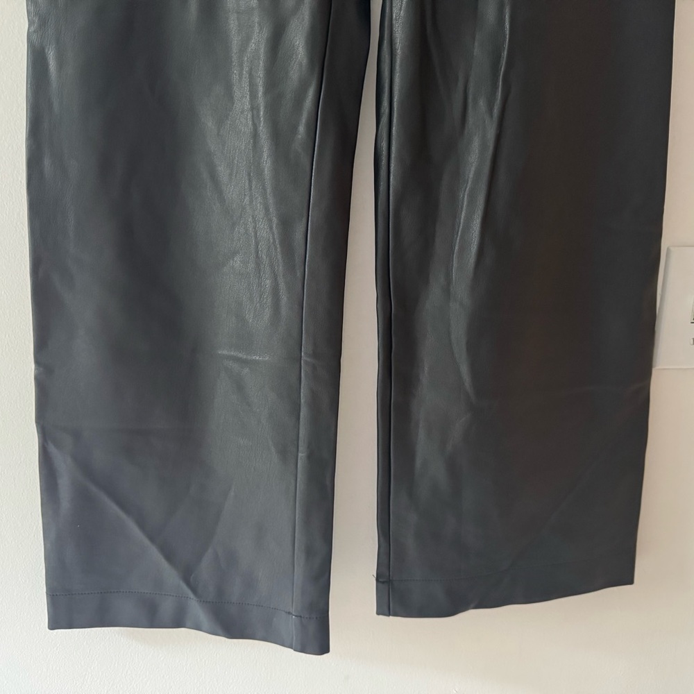 Anthro Maeve Colette Wide Leg Vegan Leather Pants - Picture 5 of 16